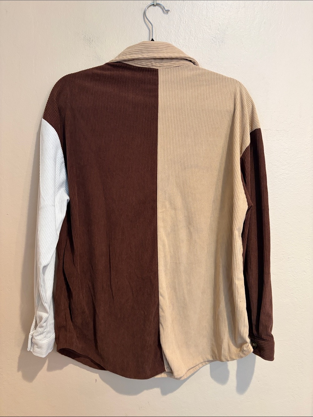 Jolie & Joy Brown Colorblock Button Up Shirt, Fall Comfy Vibes - Picture 5 of 7